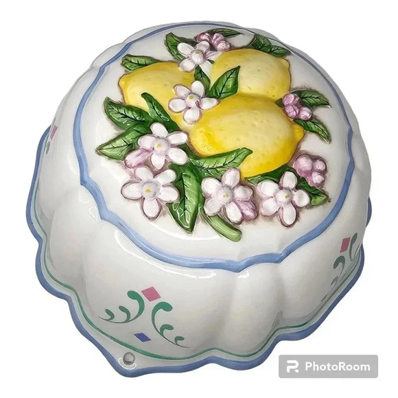 Le Cordon Bleu Franklin Mint Jello Mold LEMON DECOR Cottage WALL HANGING Ceramic - Picture 6 of 8